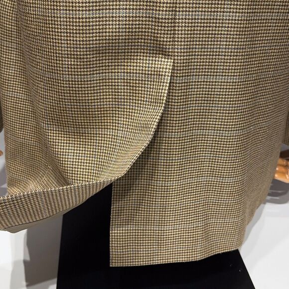 Lauren Ralph Lauren Men’s Beige Plaid Silk Wool Blazer Trim Fit Men’s Size 42L - Picture 7 of 10